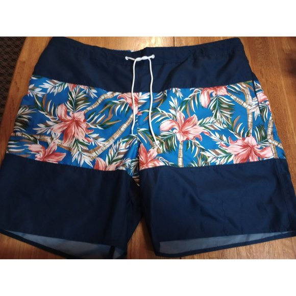 St John's Bay hibiscusNWT mesh swim trunk shorts men's4XLT